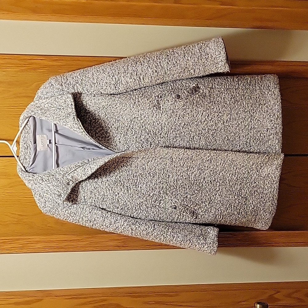 Black and White Flecked Loft Pea Coat